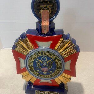 Vintage 1973 Ezra Brooks 75th Anniversary Veterans of Foreign Wars VFW Decanter